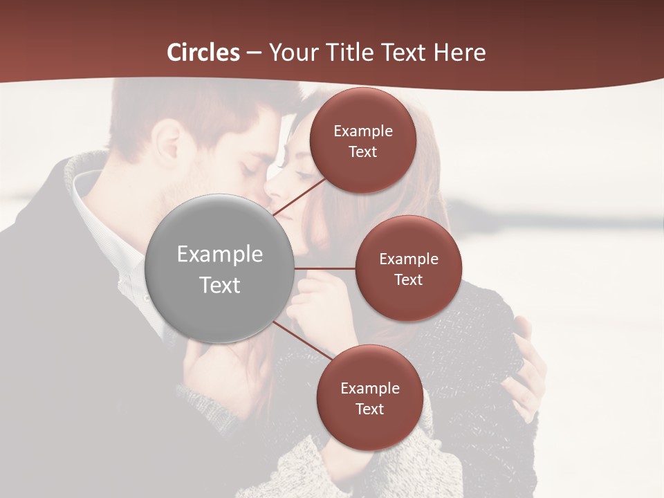 A Man And A Woman Kissing In Front Of A Brown Background PowerPoint Template
