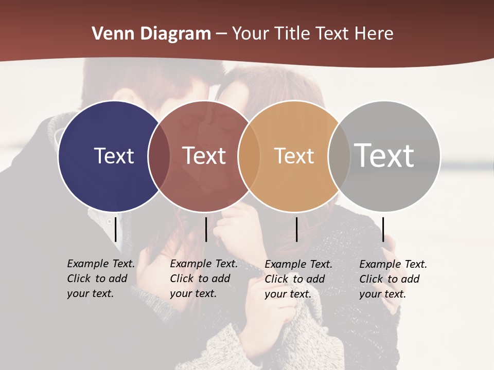 A Man And A Woman Kissing In Front Of A Brown Background PowerPoint Template