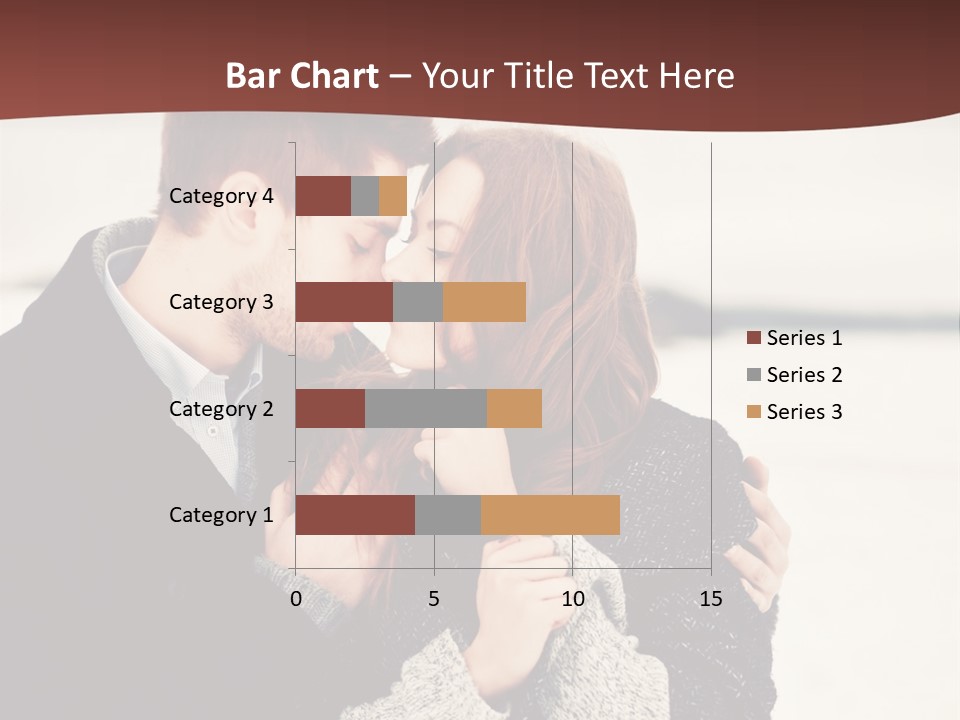A Man And A Woman Kissing In Front Of A Brown Background PowerPoint Template