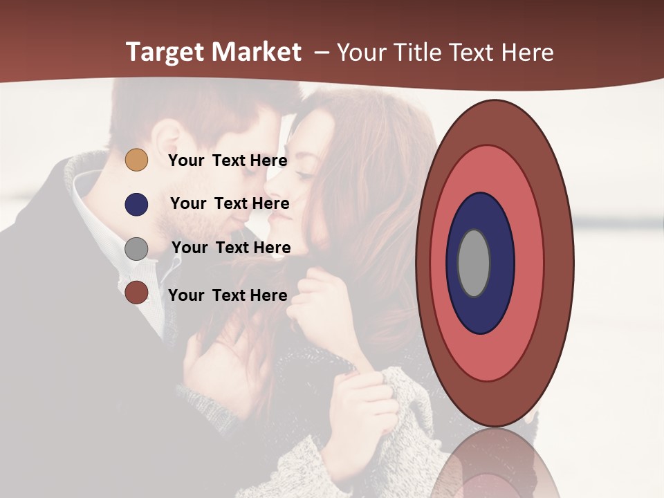 A Man And A Woman Kissing In Front Of A Brown Background PowerPoint Template