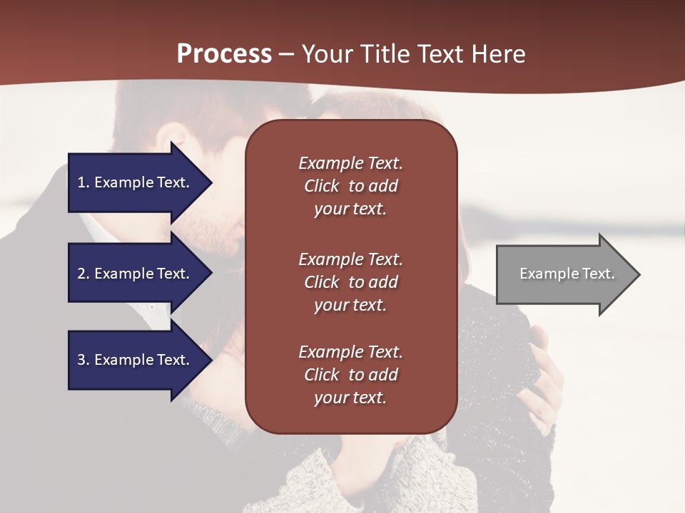 A Man And A Woman Kissing In Front Of A Brown Background PowerPoint Template