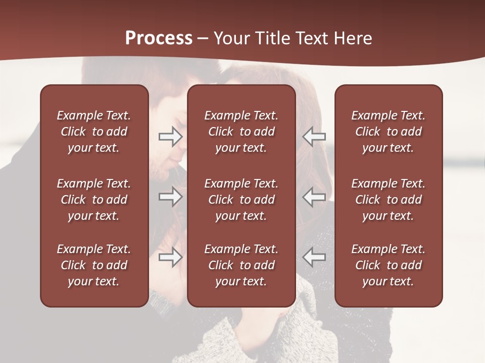 A Man And A Woman Kissing In Front Of A Brown Background PowerPoint Template
