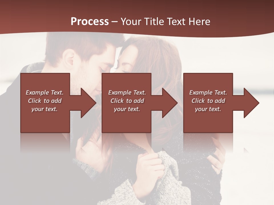 A Man And A Woman Kissing In Front Of A Brown Background PowerPoint Template