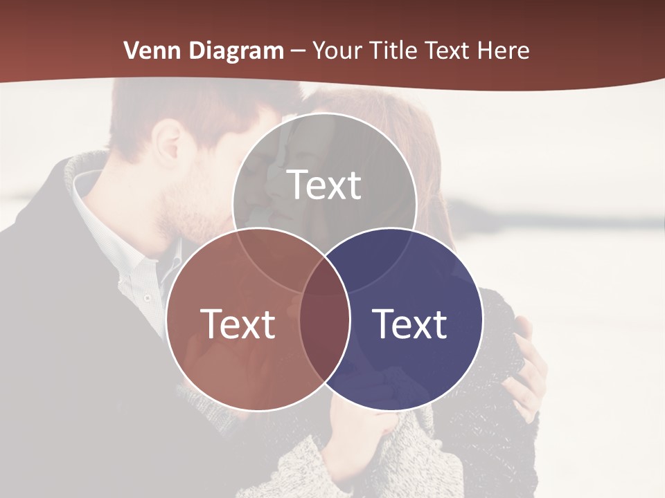 A Man And A Woman Kissing In Front Of A Brown Background PowerPoint Template