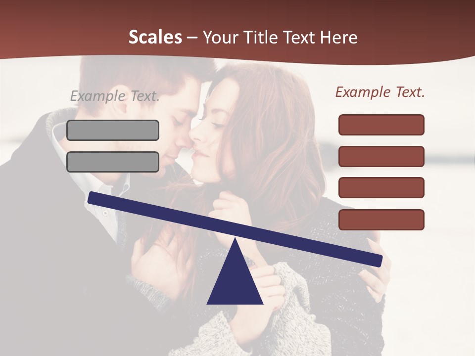A Man And A Woman Kissing In Front Of A Brown Background PowerPoint Template