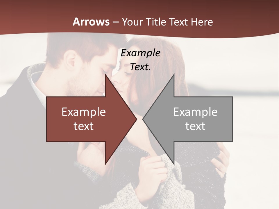A Man And A Woman Kissing In Front Of A Brown Background PowerPoint Template