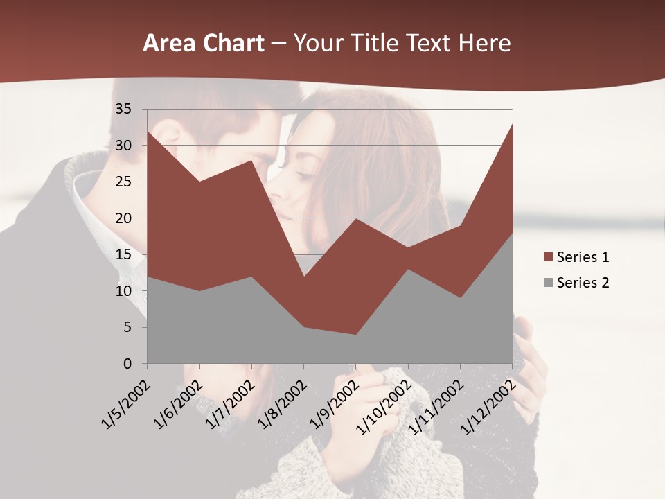 A Man And A Woman Kissing In Front Of A Brown Background PowerPoint Template