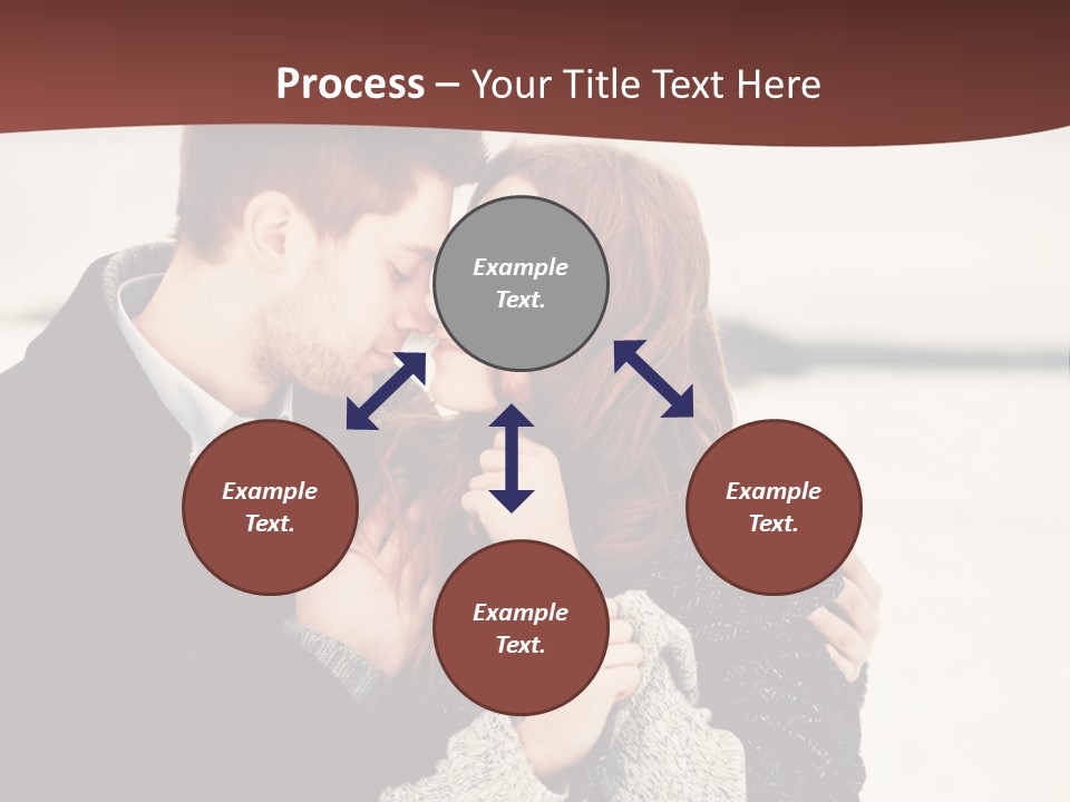 A Man And A Woman Kissing In Front Of A Brown Background PowerPoint Template
