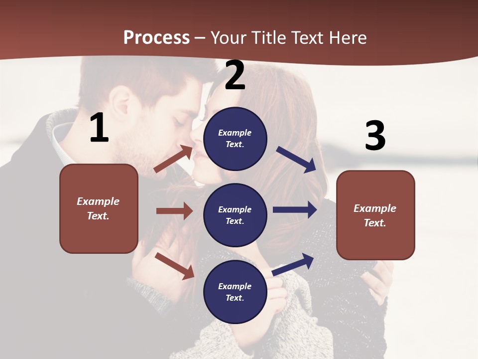 A Man And A Woman Kissing In Front Of A Brown Background PowerPoint Template