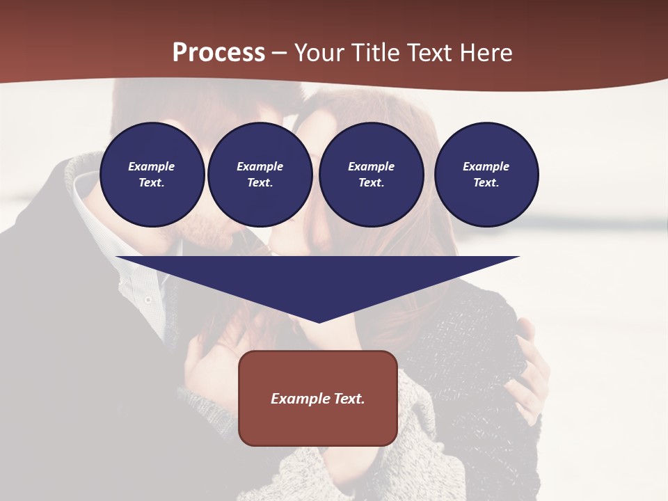 A Man And A Woman Kissing In Front Of A Brown Background PowerPoint Template