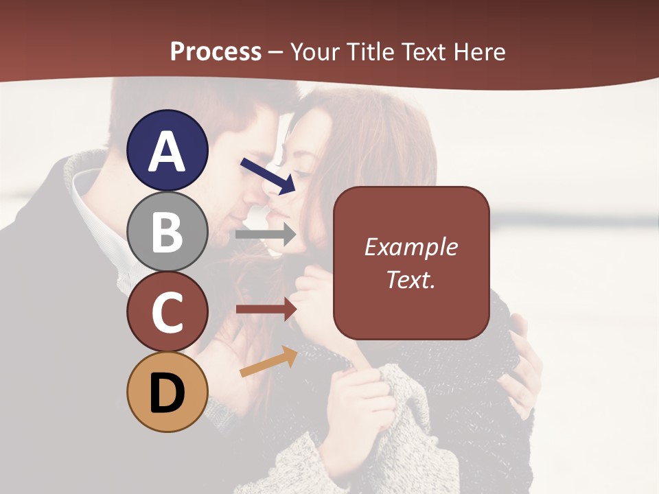 A Man And A Woman Kissing In Front Of A Brown Background PowerPoint Template