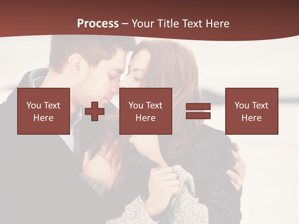 A Man And A Woman Kissing In Front Of A Brown Background PowerPoint Template