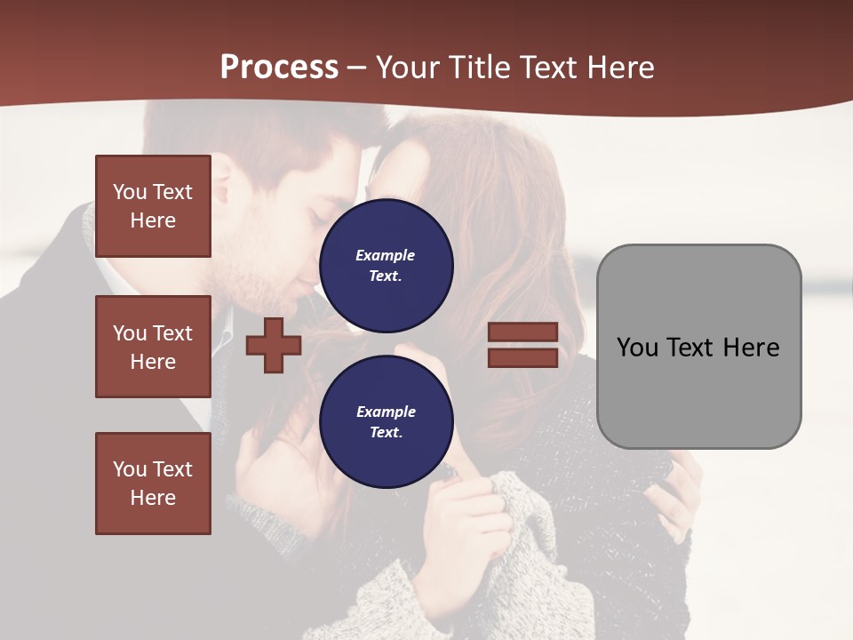 A Man And A Woman Kissing In Front Of A Brown Background PowerPoint Template