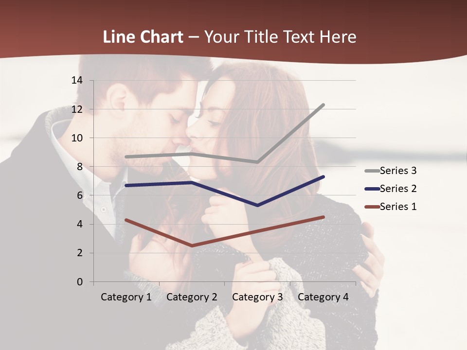 A Man And A Woman Kissing In Front Of A Brown Background PowerPoint Template