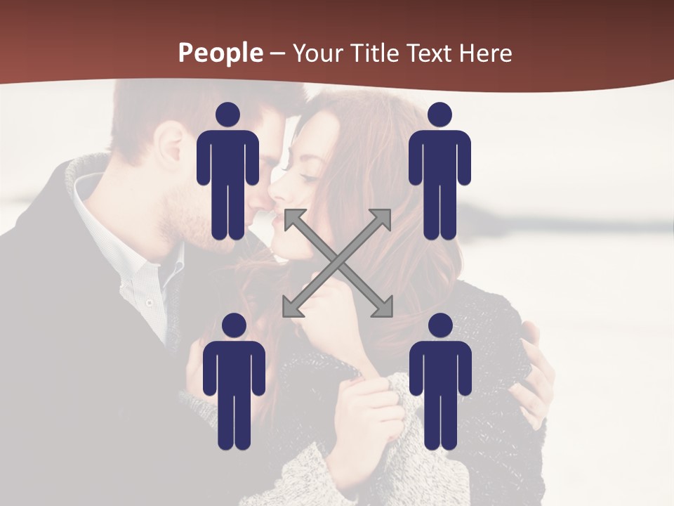 A Man And A Woman Kissing In Front Of A Brown Background PowerPoint Template