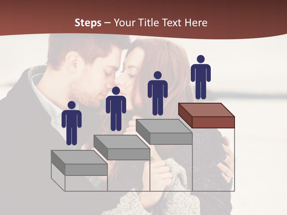 A Man And A Woman Kissing In Front Of A Brown Background PowerPoint Template