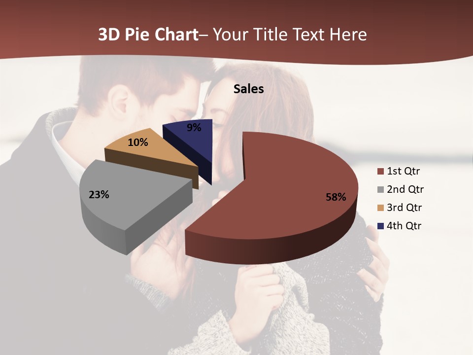 A Man And A Woman Kissing In Front Of A Brown Background PowerPoint Template