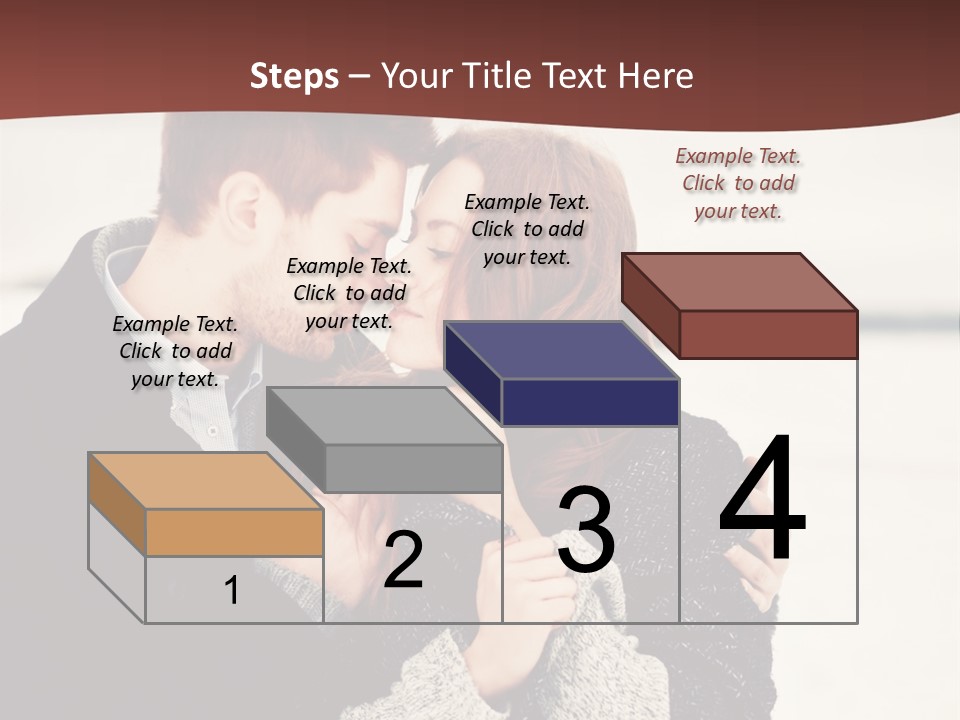 A Man And A Woman Kissing In Front Of A Brown Background PowerPoint Template