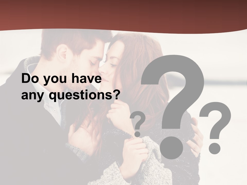 A Man And A Woman Kissing In Front Of A Brown Background PowerPoint Template