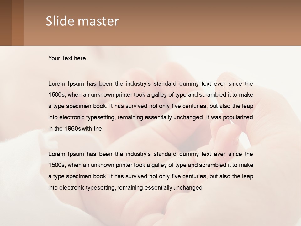 A Person Holding A Baby In Their Hands PowerPoint Template