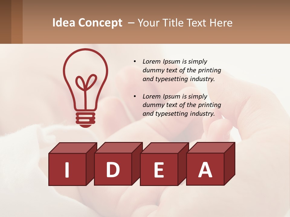 A Person Holding A Baby In Their Hands PowerPoint Template
