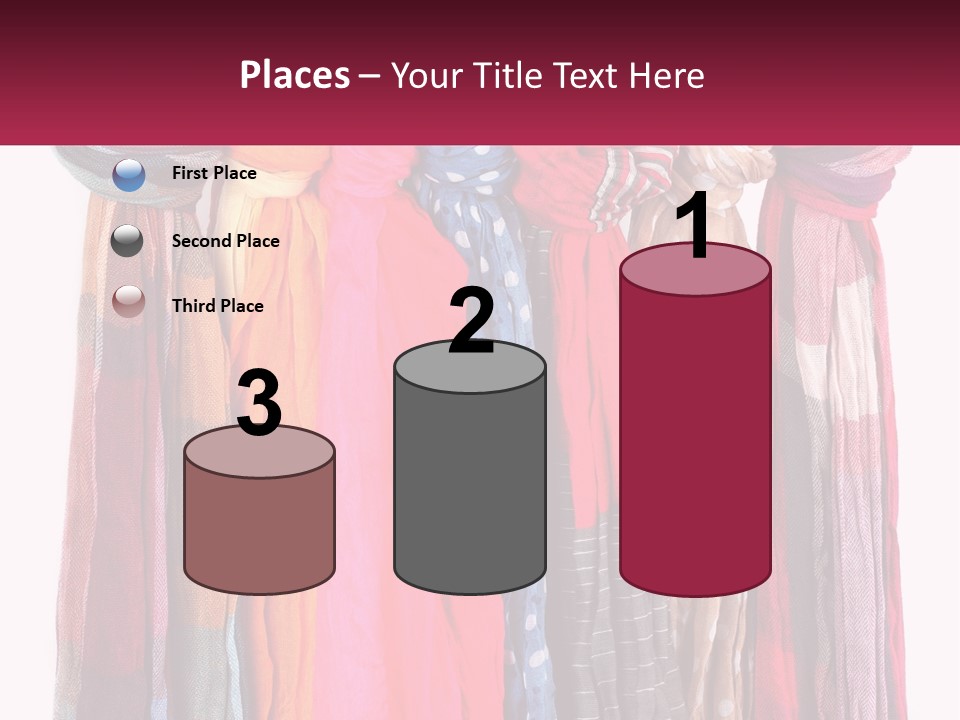 A Bunch Of Scarves Hanging On A Rack PowerPoint Template