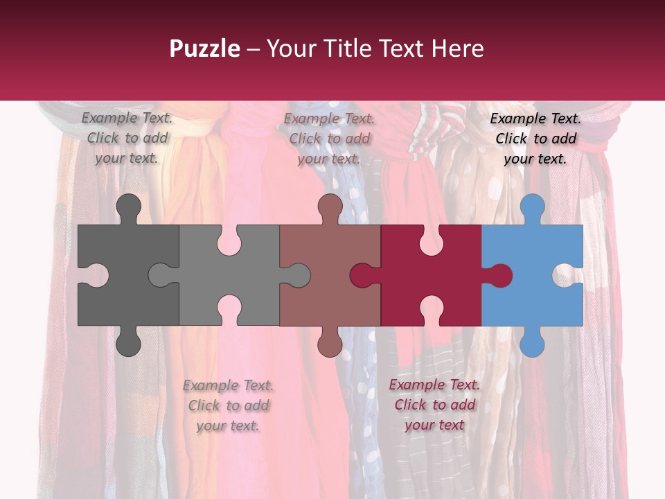 A Bunch Of Scarves Hanging On A Rack PowerPoint Template