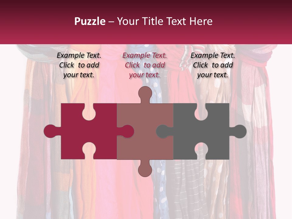 A Bunch Of Scarves Hanging On A Rack PowerPoint Template
