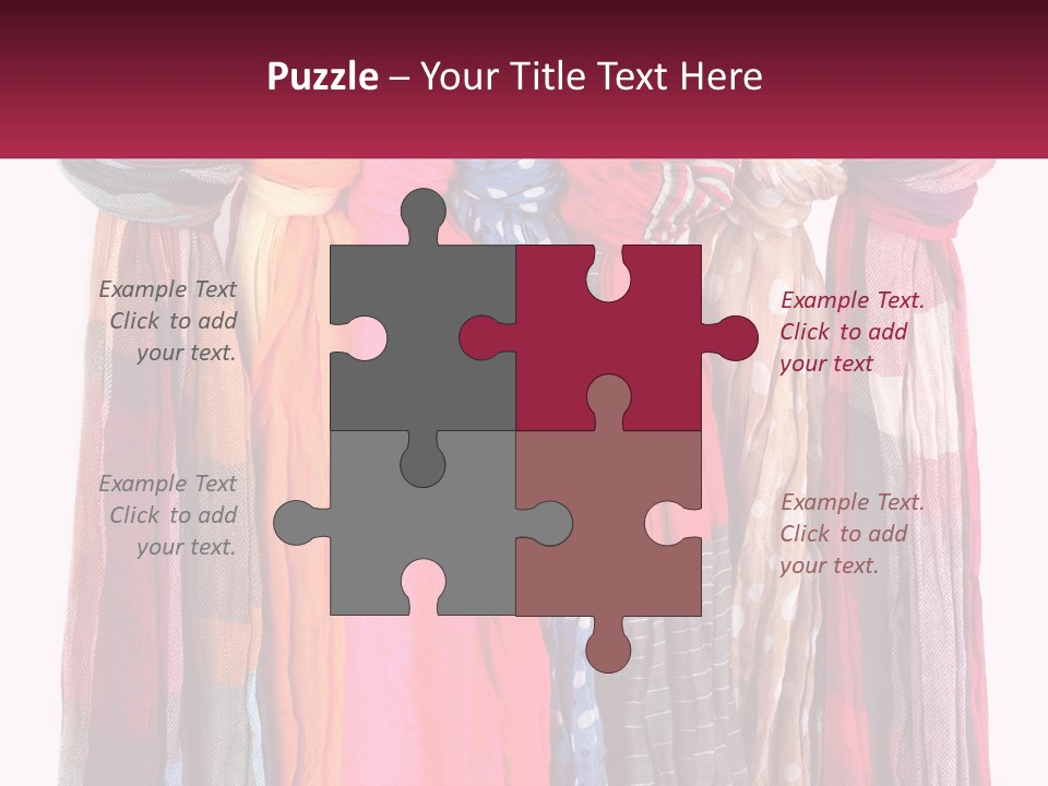 A Bunch Of Scarves Hanging On A Rack PowerPoint Template