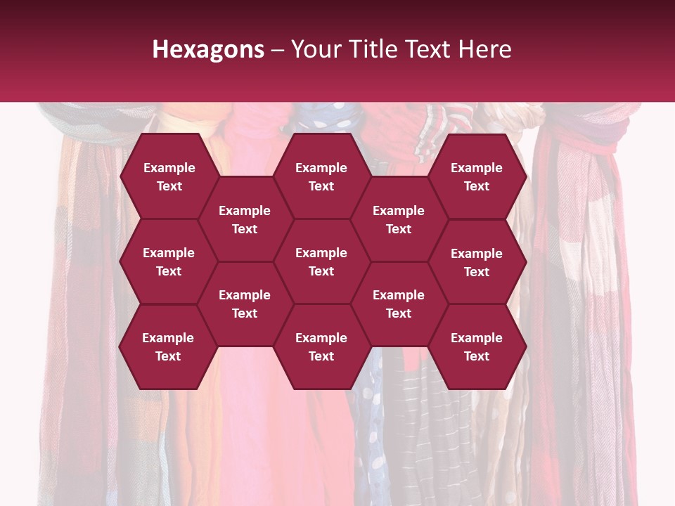 A Bunch Of Scarves Hanging On A Rack PowerPoint Template