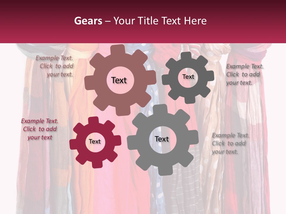 A Bunch Of Scarves Hanging On A Rack PowerPoint Template