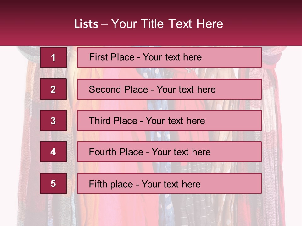 A Bunch Of Scarves Hanging On A Rack PowerPoint Template