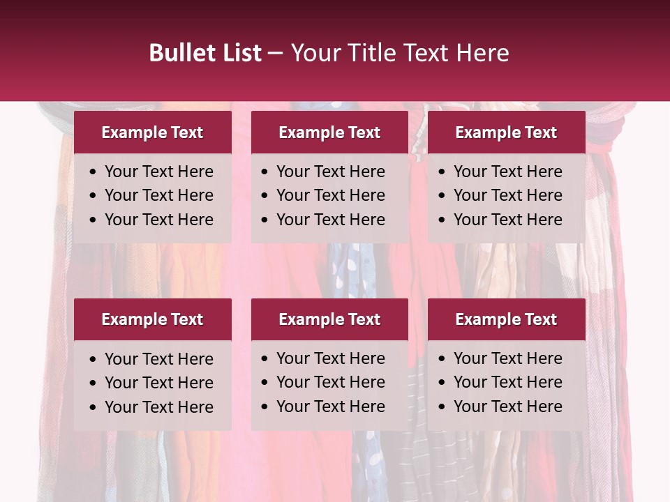 A Bunch Of Scarves Hanging On A Rack PowerPoint Template