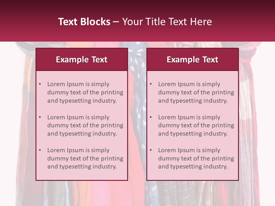 A Bunch Of Scarves Hanging On A Rack PowerPoint Template