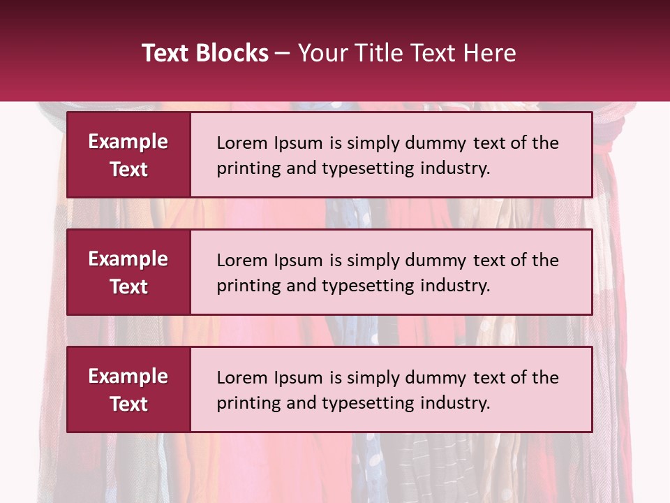 A Bunch Of Scarves Hanging On A Rack PowerPoint Template