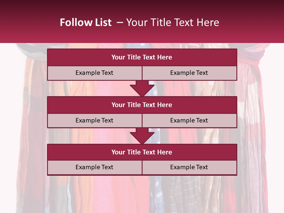 A Bunch Of Scarves Hanging On A Rack PowerPoint Template