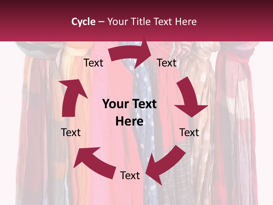 A Bunch Of Scarves Hanging On A Rack PowerPoint Template