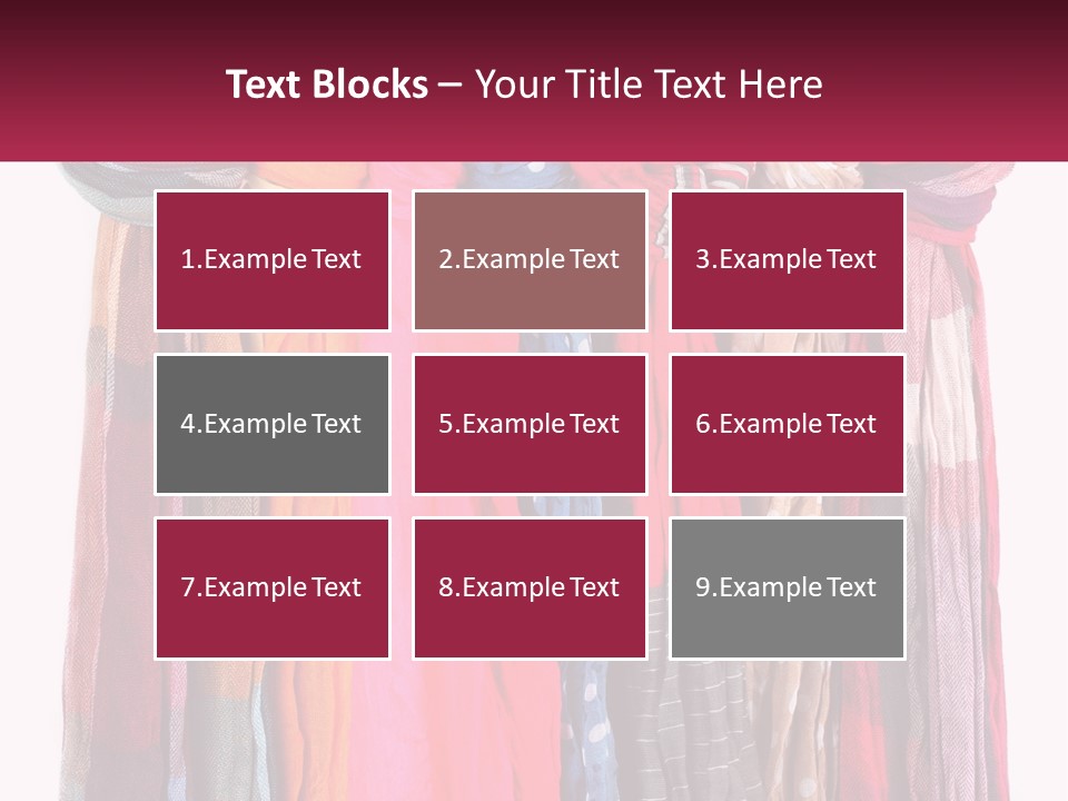 A Bunch Of Scarves Hanging On A Rack PowerPoint Template