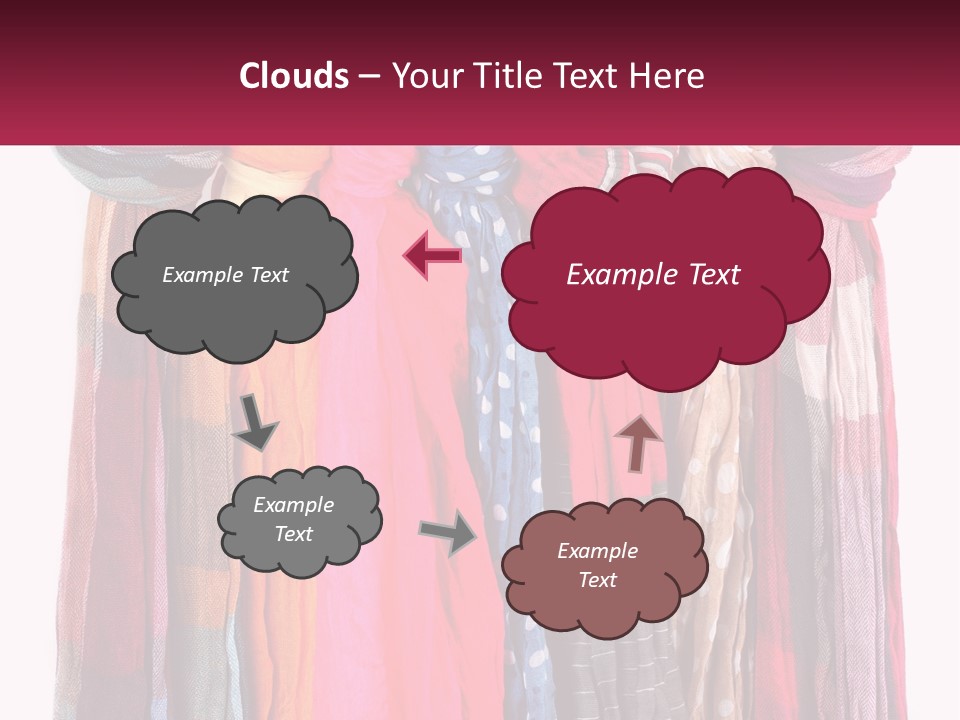A Bunch Of Scarves Hanging On A Rack PowerPoint Template