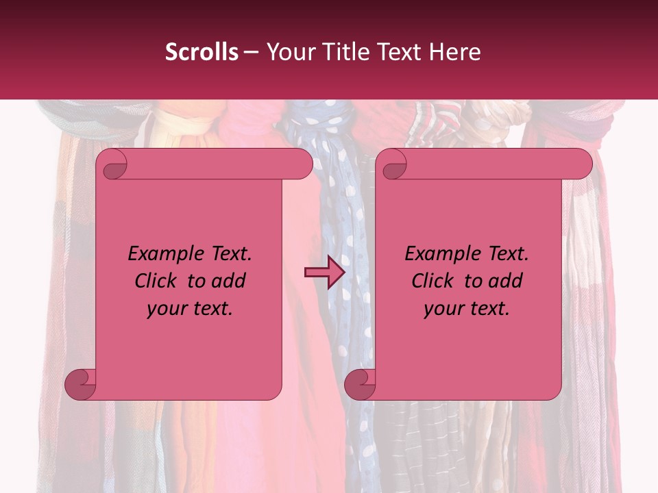 A Bunch Of Scarves Hanging On A Rack PowerPoint Template