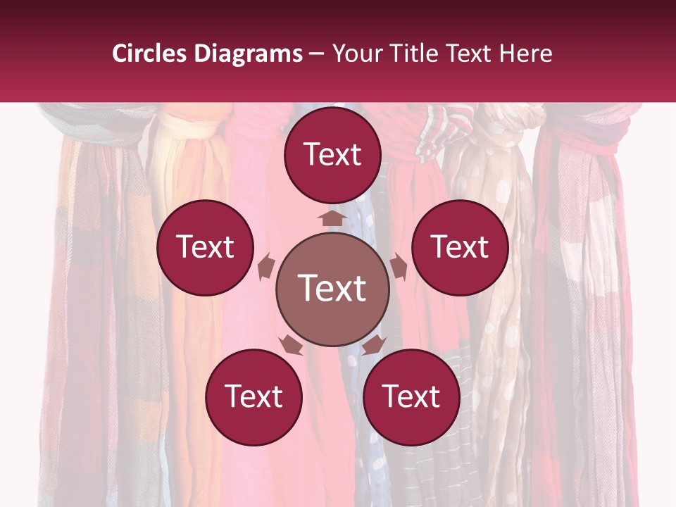 A Bunch Of Scarves Hanging On A Rack PowerPoint Template