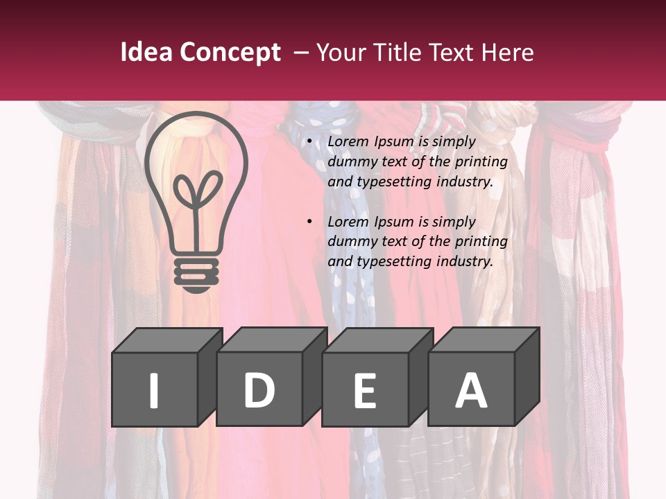 A Bunch Of Scarves Hanging On A Rack PowerPoint Template