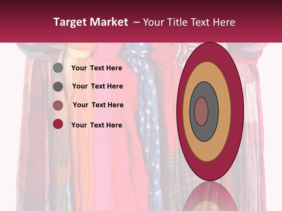 A Bunch Of Scarves Hanging On A Rack PowerPoint Template