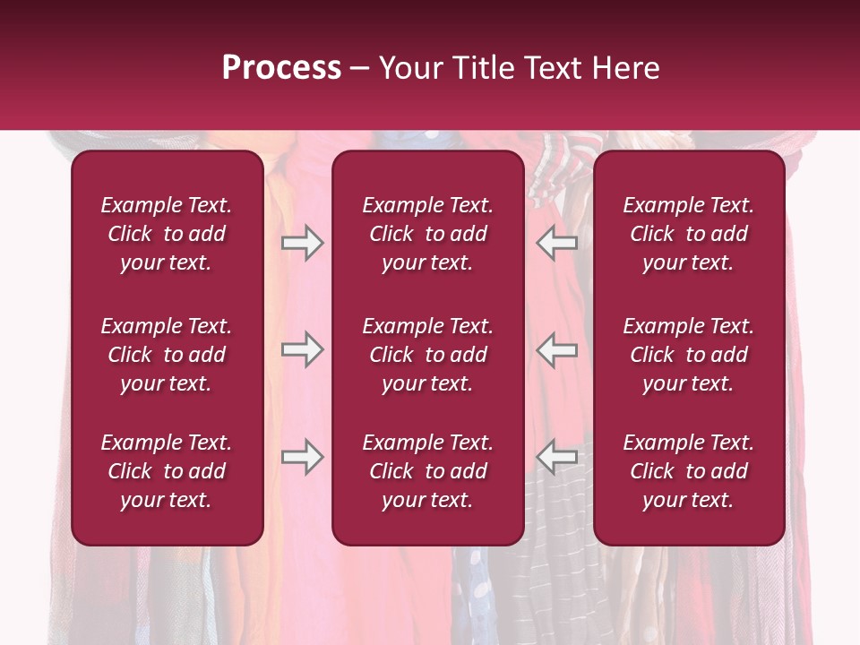 A Bunch Of Scarves Hanging On A Rack PowerPoint Template