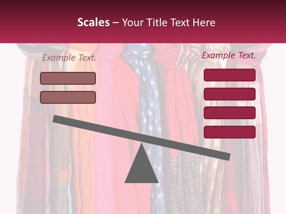 A Bunch Of Scarves Hanging On A Rack PowerPoint Template