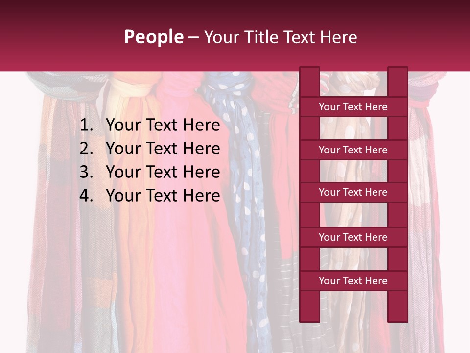 A Bunch Of Scarves Hanging On A Rack PowerPoint Template