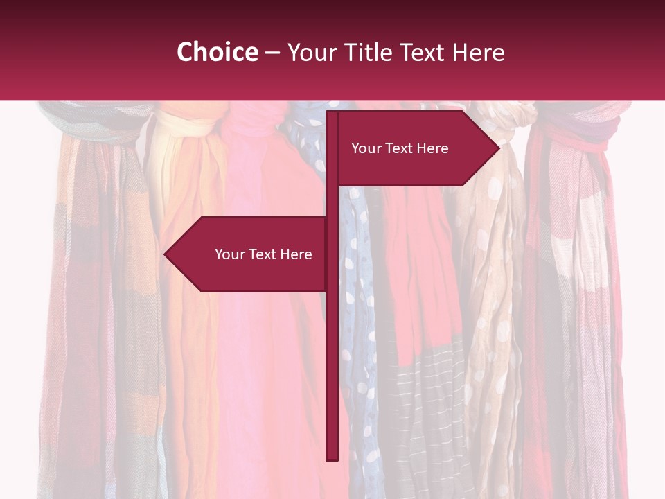 A Bunch Of Scarves Hanging On A Rack PowerPoint Template