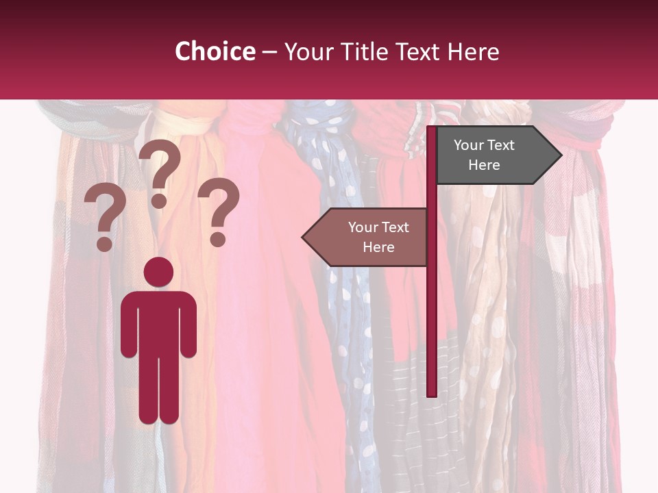 A Bunch Of Scarves Hanging On A Rack PowerPoint Template