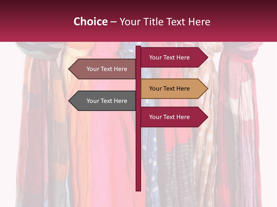 A Bunch Of Scarves Hanging On A Rack PowerPoint Template