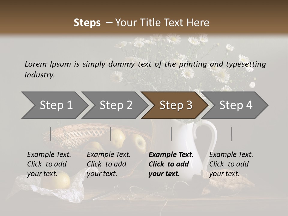A Vase Of Daisies And Apples On A Table PowerPoint Template